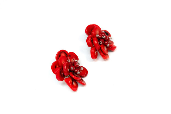 Red Flower Stud Earrings - Trendz & Traditionz Boutique