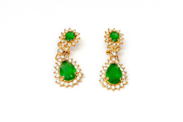 Green Hanging Earrings - Trendz & Traditionz Boutique