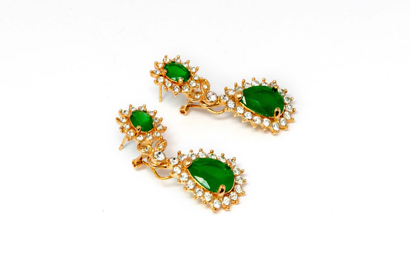 Green Hanging Earrings - Trendz & Traditionz Boutique