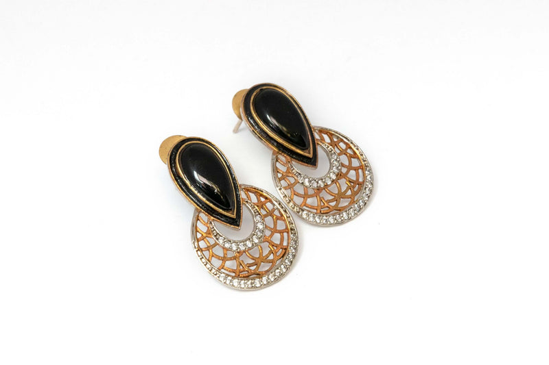 Black Stone Dangle Earrings - Trendz & Traditionz Boutique