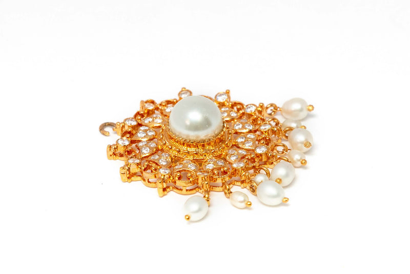 Golden Pendant Set with Pearl - Trendz & Traditionz Boutique