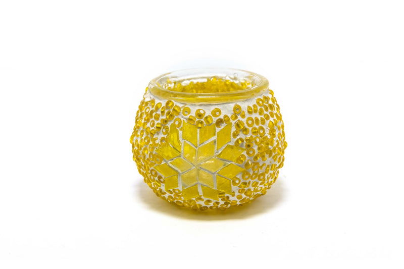 Yellow Turkish Mosaic Candle Holder - Trendz & Traditionz Boutique