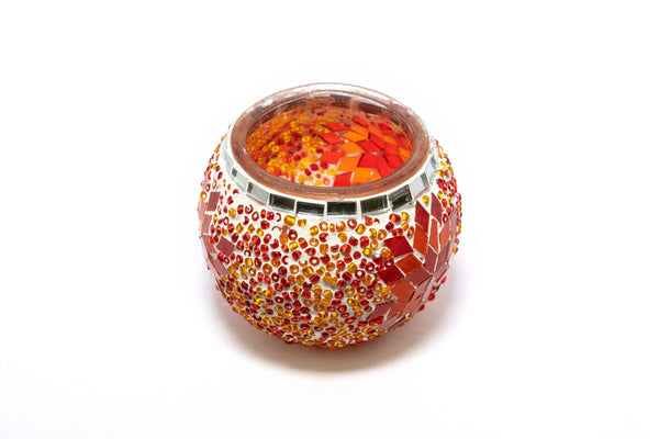 Orange Turkish Mosaic Candle Holder - Trendz & Traditionz Boutique