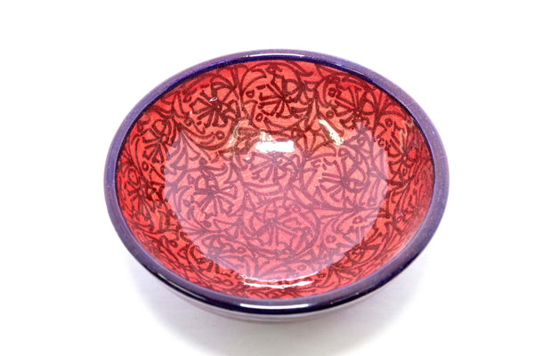 Hand Painted Red Turkish Ceramic Bowl - Trendz & Traditionz Boutique