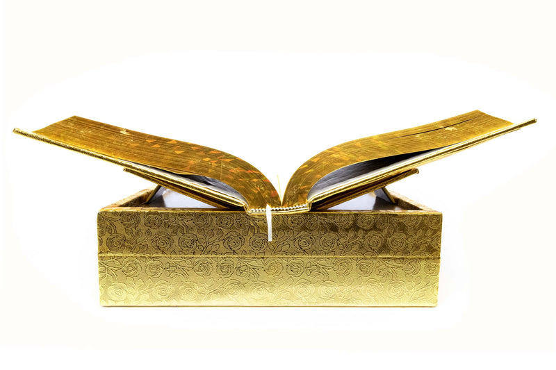 Quran in a Gold Bookcase with Compartments