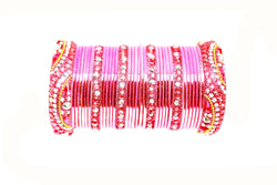 Pink and Gold Metal Bangles - Trendz & Traditionz Boutique