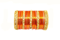 Orange Metal Bangles - Trendz & Traditionz Boutique
