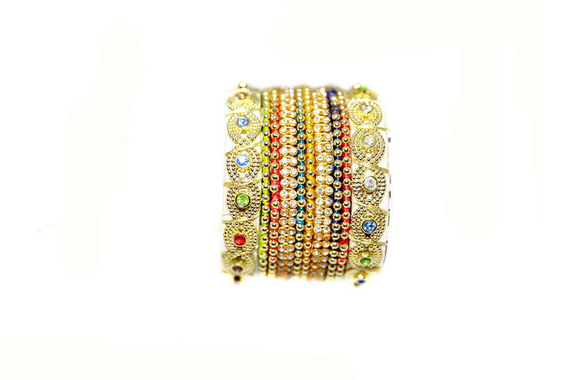 Gold Bangles With Stones - Trendz & Traditionz Boutique