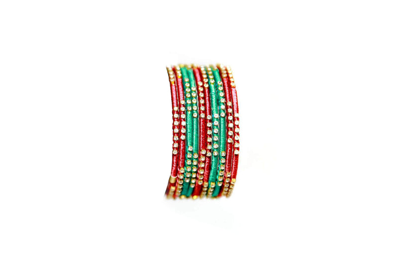 Red And Green Thread Bangles - Trendz & Traditionz Boutique