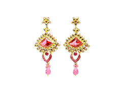 Gold & Pink Dangle Earrings - Trendz & Traditionz Boutique