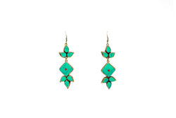 Vibrant Turquoise Dangle Earrings - South Asian Fashion & Unique Home Decor