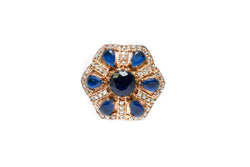 Turkish Silver Floral Ring With Blue Stones - Trendz & Traditionz Boutique 