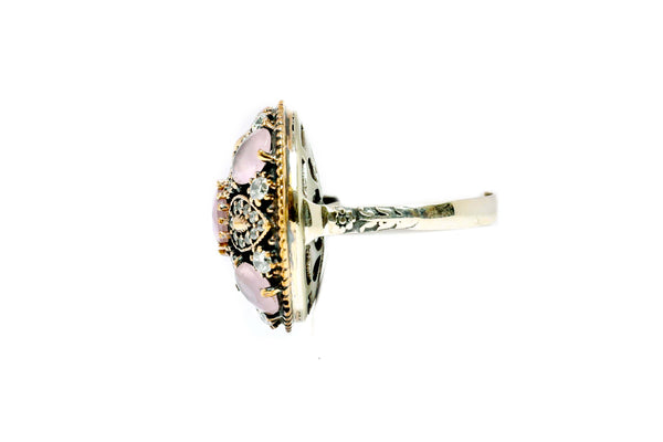 Turkish Silver Ring With Pink Stones - Trendz & Traditionz Boutique 