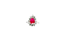  Ruby Ring Surrounded by Sparkling Zircons - Trendz & Traditionz Boutique