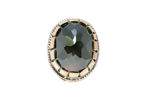 Turkish Silver Black Gem Statement Ring - Trendz & Traditionz Boutique 