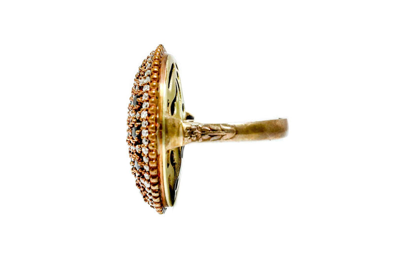 Oval Ring Set with White and Black Stones - Trendz & Traditionz Boutique