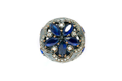 Turkish Silver Ring With Blue Stones - Trendz & Traditionz Boutique