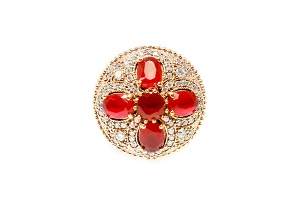 Turkish Silver Red Cross Shield Ring - Trendz & Traditionz Boutique