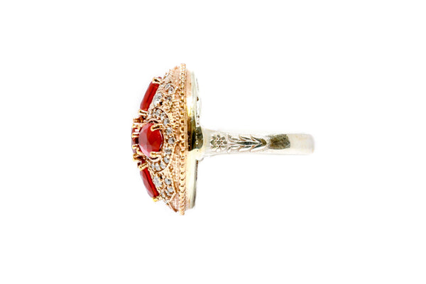 Turkish Silver Red Cross Shield Ring - Trendz & Traditionz Boutique