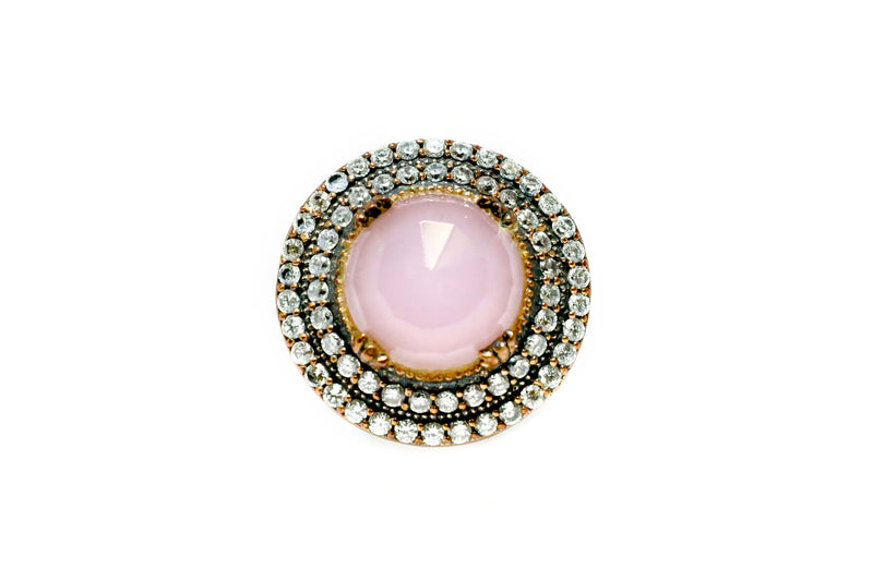 Turkish Silver Ring With Pink Stone - Trendz & Traditionz Boutique 