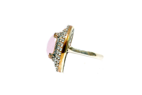 Turkish Silver Ring With Pink Stone - Trendz & Traditionz Boutique 