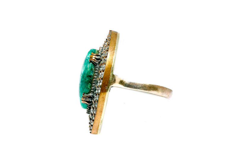 Marquise Cut Emerald Green Stone Ring - Trendz & Traditionz Boutique