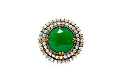 Turkish Silver Green Shield Ring - Trendz & Traditionz Boutique