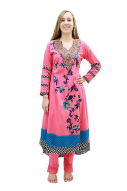 Pink Cotton Embroidery Suit - Trendz & Traditionz Boutique