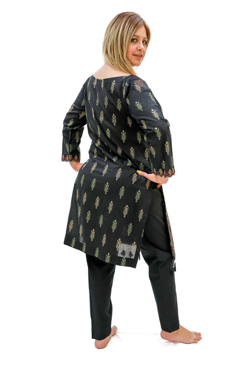 Black Lawn Print Salwar Kameez- Suit - Trendz & Traditionz Boutique