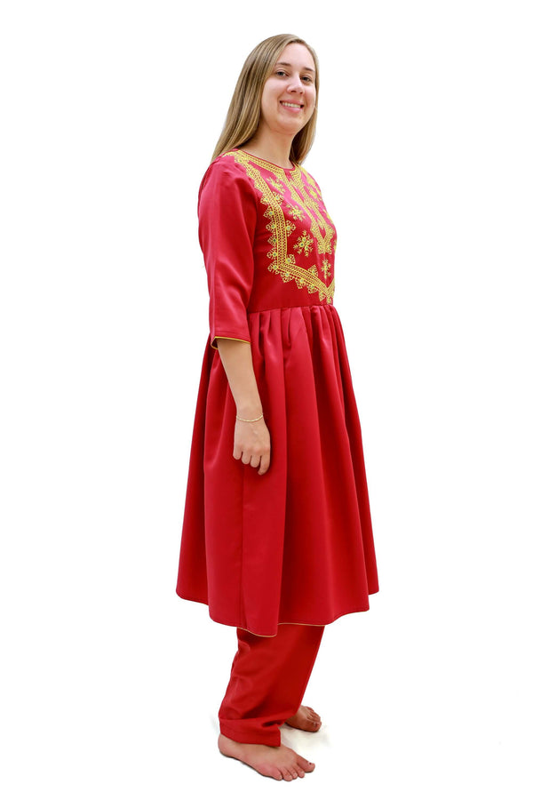 Red Silk Salwar Kameez-Suit - Trendz & Traditionz Boutique