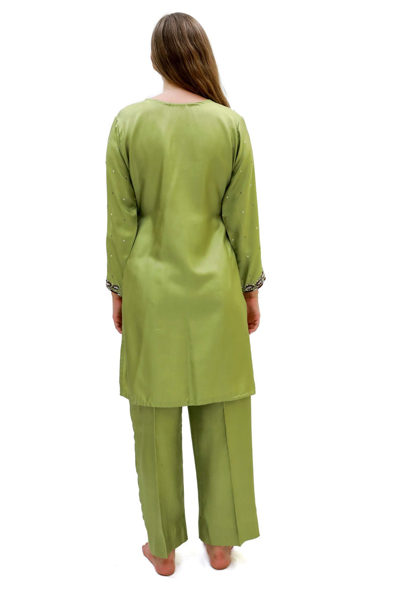 Green Silk Salwar Kameez- Trendz & Traditionz Boutique