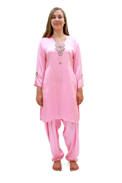 Pink Silk Salwar Kameez Suit - Indian Pakistani - South Asian Fashion