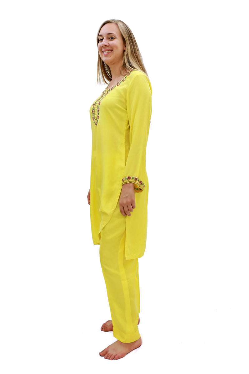 Yellow Silk Salwar Kameez-Suit - Trendz & Traditionz Boutique