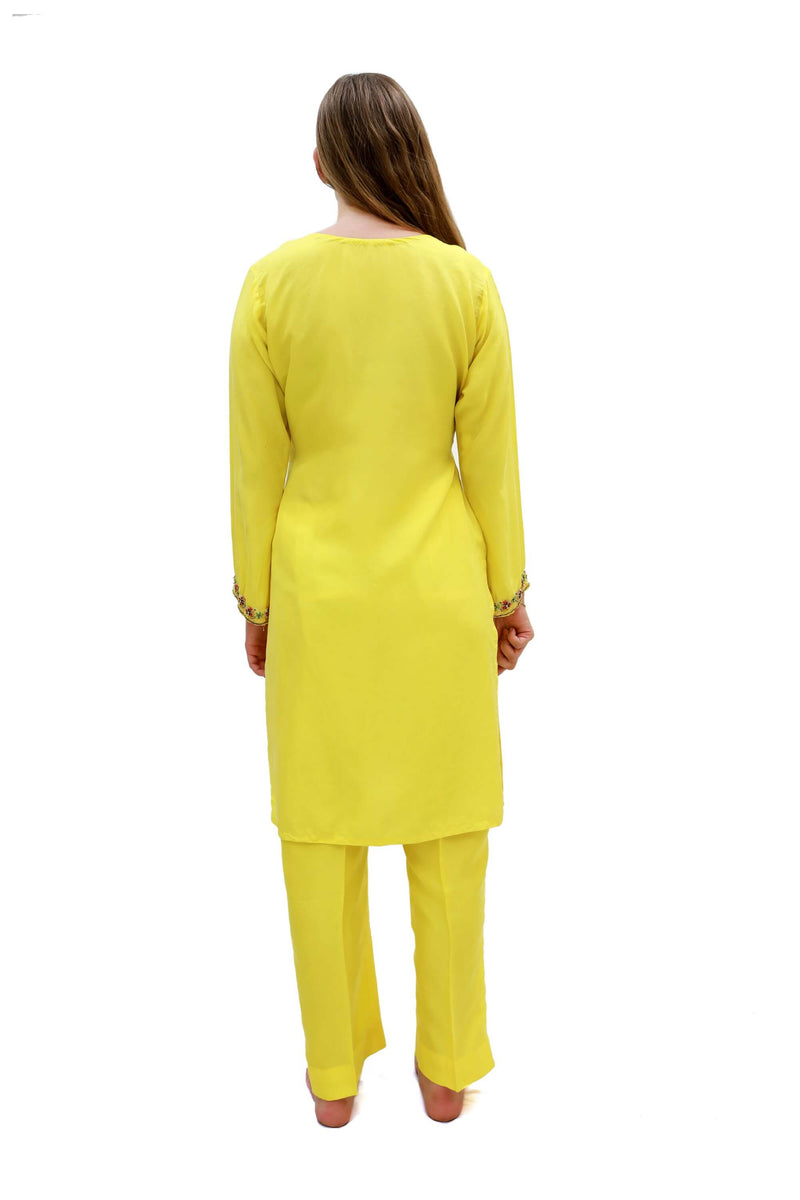 Yellow Silk Salwar Kameez-Suit - Trendz & Traditionz Boutique