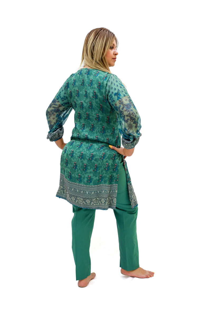 Green Chiffon Khaadi Suit - Trendz & Traditionz Boutique