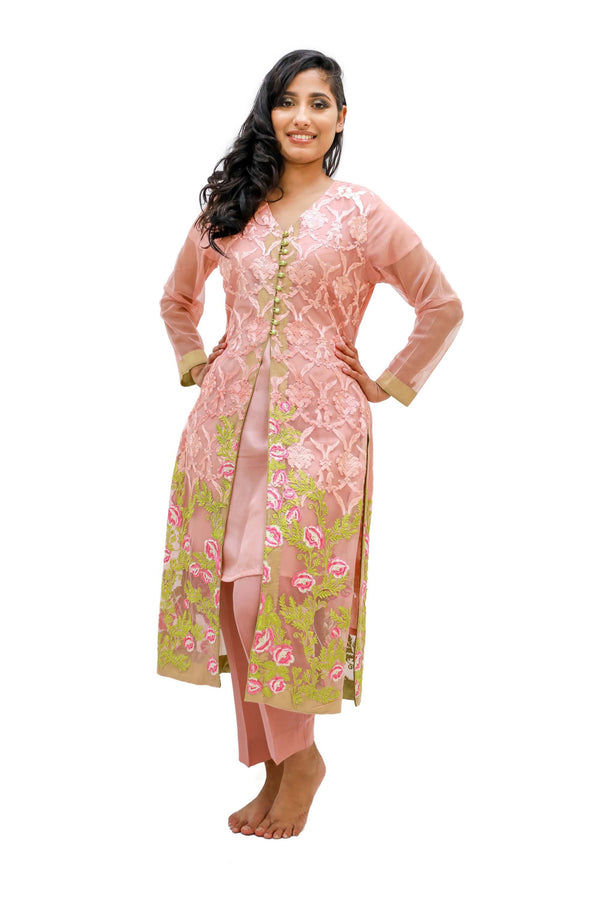 Pink Organza Salwar Kameez-Suit - South Asian Fashion & Unique Home Decor