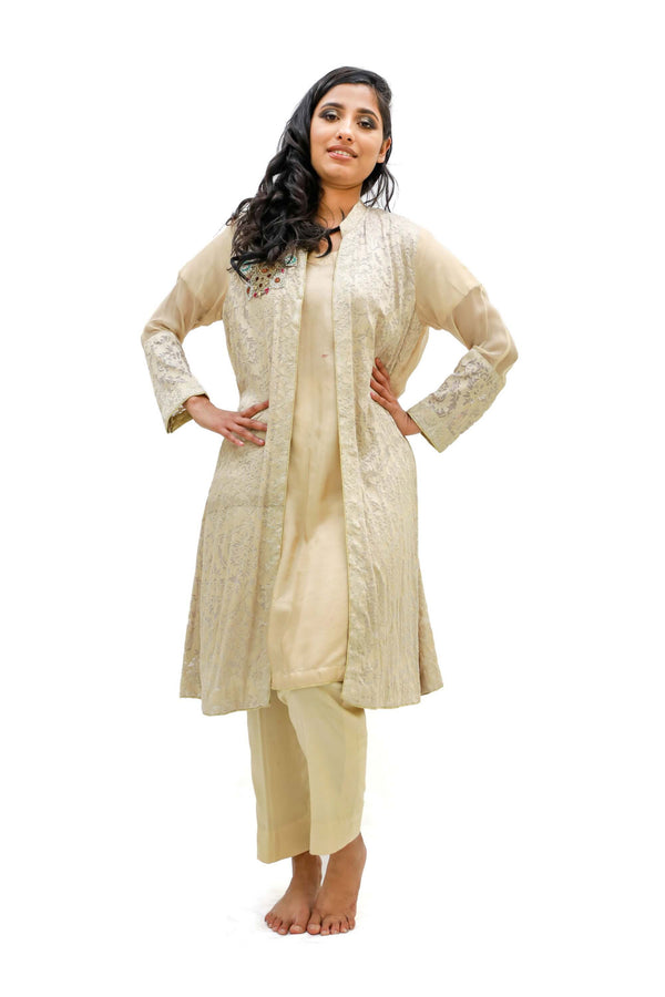 Beige Cotton Silk Suit- Trendz & Traditionz Boutique