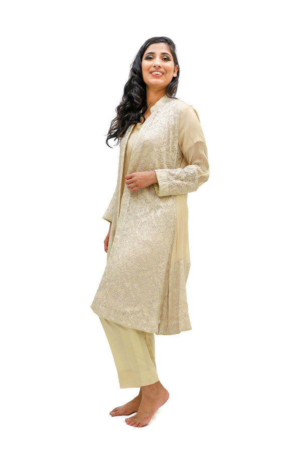 Beige Cotton Silk Suit- Trendz & Traditionz Boutique