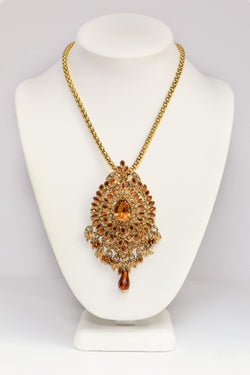 Gold Statement Pendant Necklace - Trendz & Traditionz Boutique