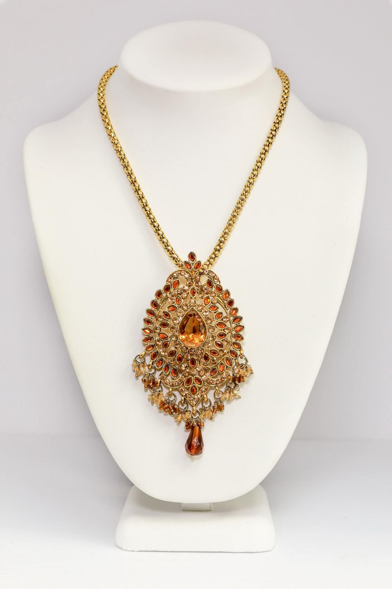 Gold Statement Pendant Necklace - Trendz & Traditionz Boutique