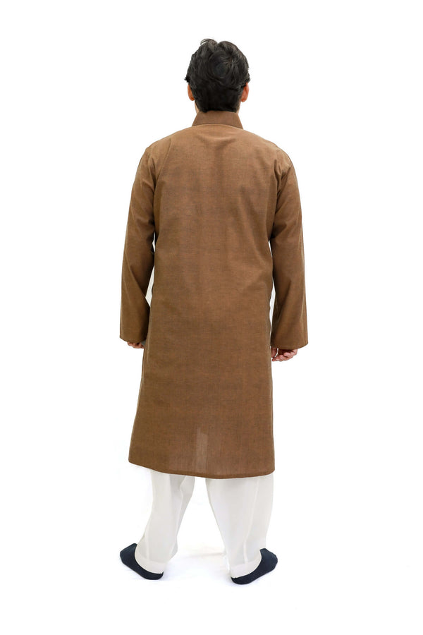 Men's Cotton Brown Kurti - Trendz & Traditionz Boutique