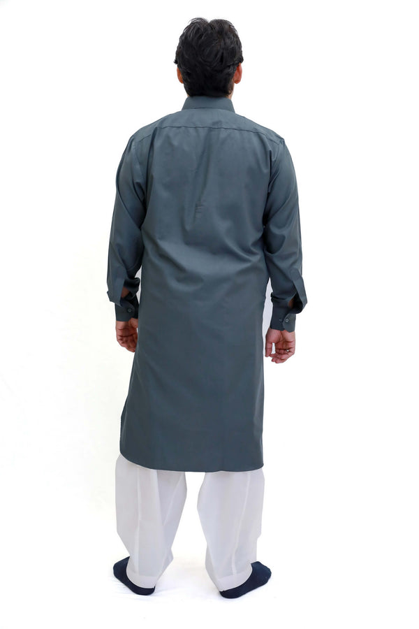 Blue Grey Men's Shirt - South Asian Fashion & Unique Home Decor