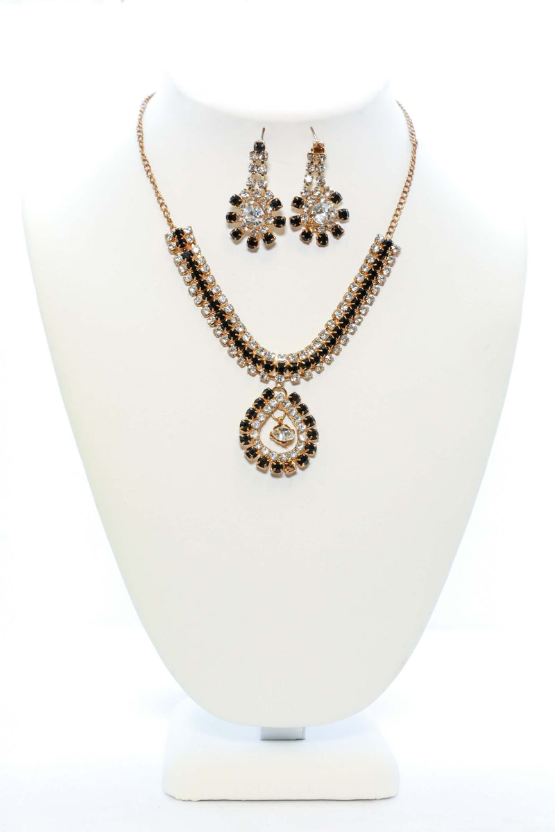 Golden and Black Necklace and Earring Set - Trendz & Traditionz Boutique 