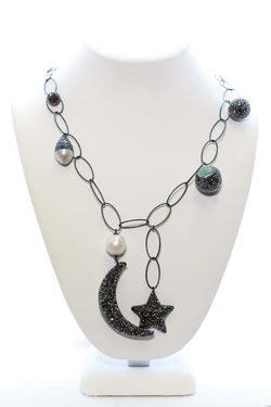 Moon Silver Necklace - Trendz & Traditionz Boutique