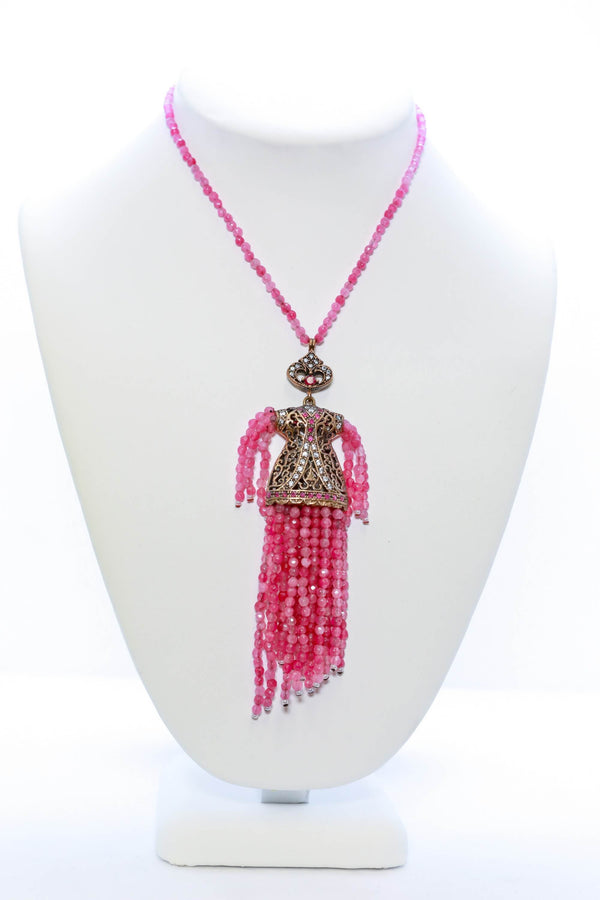 Pink Beaded Statement Necklace - Trendz & Traditionz Boutique