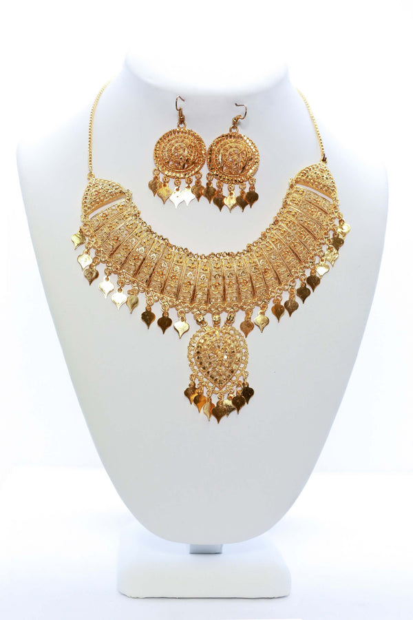 Golden Necklace and Earring Set - Trendz & Traditionz Boutique