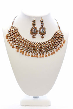 Large Golden Necklace and Earring Set - Trendz & Traditionz Boutique