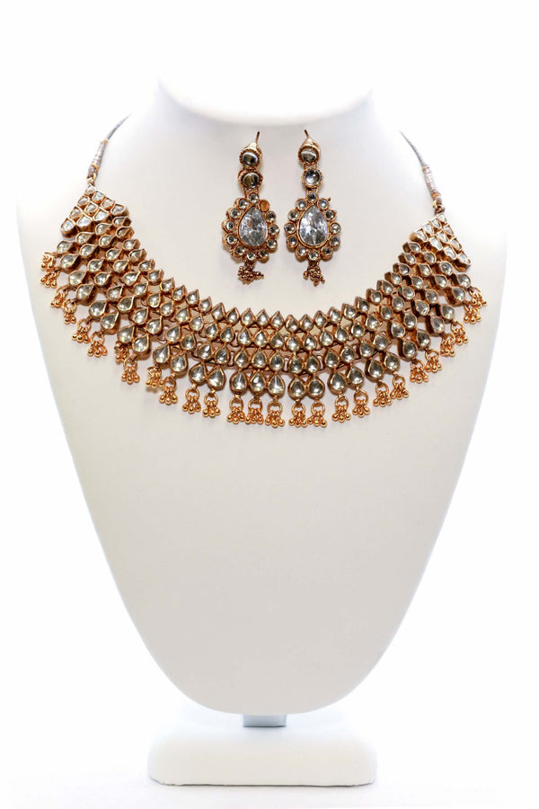 Large Golden Necklace and Earring Set - Trendz & Traditionz Boutique