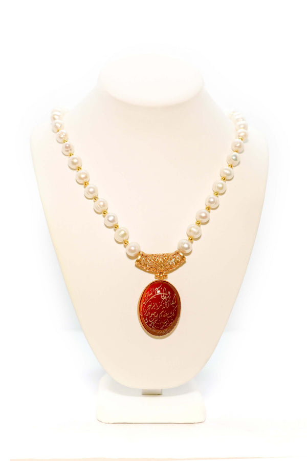 Agate Calligraphy Necklace- Trendz & Traditionz Boutique