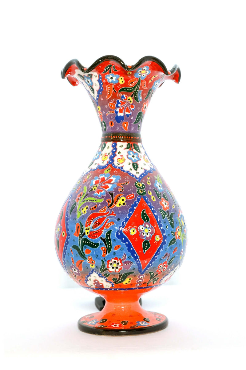 Multicolored Ceramic Hand Painted Floral Vase - Trendz & Traditionz Boutique 